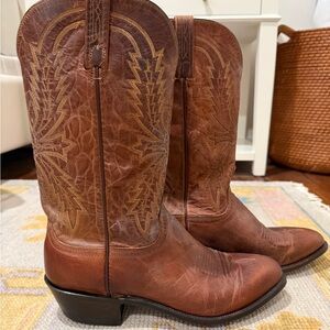 Men’s Lucchese Brown Leather Boots - Sz 10